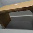 Solid Wood C Shaped Sofa Side Table, Small End Table for Couch, Modern Simple Narrow Table for Small Spaces, Mini Coffee Table for Living Room, Bedroom, Bedside (Walnut)