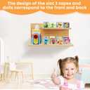 Floating Shelves for Little Tikes Story Dream Machine,Wall Shelf for Little Tikes Projector Books Audio Play Character Storage Tray Organizer for Toddlers and Kids Girls Boys,Pine(Natural Wood) (2 Tier)