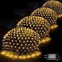 Warm White Net Lights, 360 LED Christmas Lights Outdoor, 21ft x 5ft Large Net Mesh String Lights, 8 Modes Twinkle Light Connectable Plug in for Bushes Christmas Hedge Yard Garden Party Decor