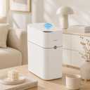 JUDORO Sensor Automatic Trash Can, 2.8 gal (10 L), Waterproof, Deodorizing, Battery Operated, Touchless, Automatic Opening/Closing for Toilet, Bathroom, Washroom, Bedroom, Kitchen, Stylish, Lid Included (Limited Price with Low Stocks)