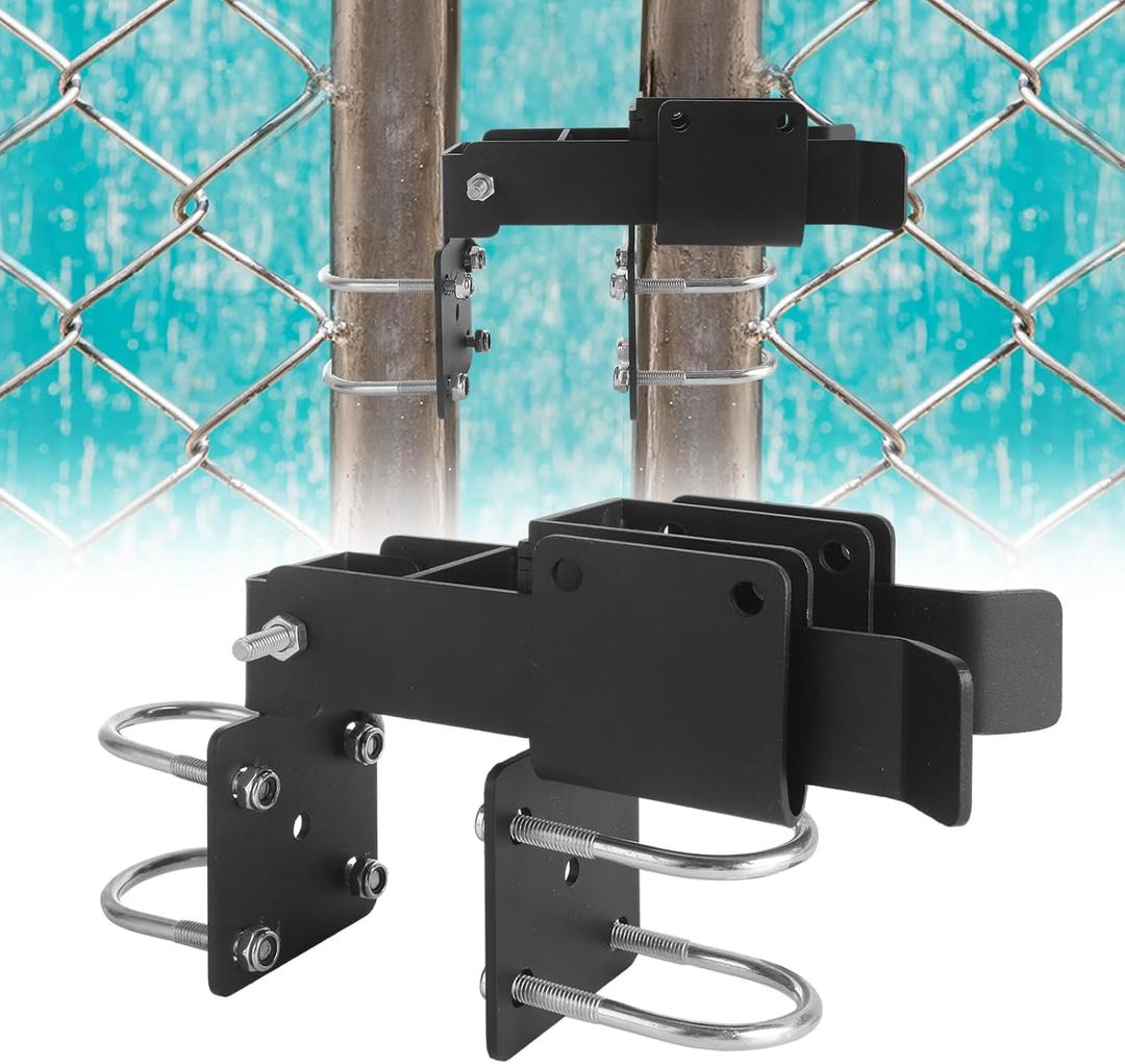 Chain Link Double Gate Latch for 1-3/8 Inch Gate Frames, Heavy Duty Chain Link Residential Strong Arm Double Gate Latch, Chain Link Fence Gate Latch for Ranch Fences & Yard Gates