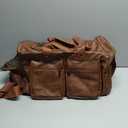 Leather Travel Bag with Shoe Pouch,Weekender Overnight Bag Waterproof Leather Large Carry On Bag Travel Tote Duffel Bag for Men or Women-Brown