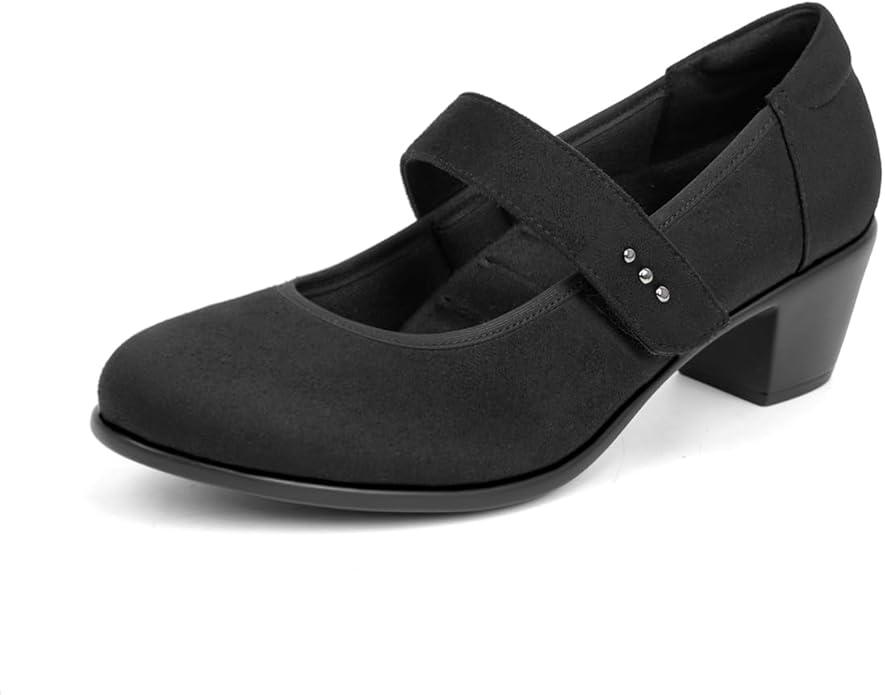 Women's Mary Jane Pumps Low Block Chunky Heel Round Toe Dress Work Comfortable Shoes Kids Size 13