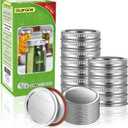Canning Lids and Rings Regular Mouth, 24Pcs Split Type Metal Mason Jar Lids with Bands for Regular Mouth Ball, Kerr Jars - Food Grade with Silicone Airtight Seal Premium Small Canning Lids