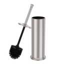 Stain Nickel Toilet Brush and Holder，Extra Long Handled Toilet Brush for Bathroom，Stainless Steel Heavy Duty Toilet Bowl Brush,Removable Inner Bowl,Deep Cleaning Dense Bristles Brush -Space Saving