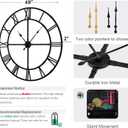 Oversized 48 inch Knocked-Down (KD) Wall Clock for Living Room Decor Extra Large Silent Non-Ticking Modern Farmhouse Wall Clock, Decorative Metal Roman Numeral Clock, Black