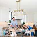4-Light Gold Chandeliers for Dining Room, Kitchen Island Light Fixture, L32" - 4 Light