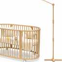 Crib Mobile Arm Wooden Floor Standing - 61 Inches Mobile Arm for Crib|Movable Baby Mobile Hanger|Strong Anti-Dumping Attachment|Natural EU Beech Wood|Thicker Pole|Boho Nursery Decor
