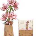 3D Flower Wooden Puzzles for Adults-Sakura, DIY Wooden Flowers Model Kit Building Set Crafts for Adults to Build, Botanical Collection/Ideal Creative Gift Ideas/Housewarming (113PCS)