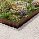 SnugNiture Corrugated Metal Garden Edging,6" x 20' Sturdy Lawn Edging Border,Landscape Edging Border for Lawn, Flower Bed,Garden and Yard(Brown)