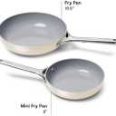 Caraway Nonstick Ceramic Frying Pan (2.7 qt, 10.5") - Non Toxic, PTFE & PFOA Free - Oven Safe & Compatible with All Stovetops (Gas, Electric & Induction) - Cream