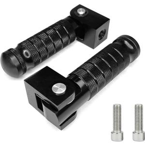 Universal Foot Pegs for Ebike Motorcycle Bicycle Mini Bike Dirt Bike Scooter, Folding Foot Rest Passenger Pegs M8 Rear Set Pedals for Ridstar Q20 Super73 Electric Bike Yamaha Harley Davidson (BLACK)