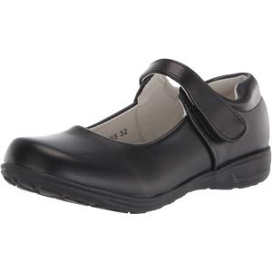Akk Girl's Mary Jane School Uniform Shoes Strap Dress Uniform Flats Black Toddler Size 10 
