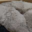 DUMOS 30.7 Inch Large Donut Dog Bed for Indoor Use, Fluffy Faux Fur Plush