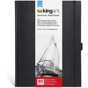 KINGART Hardcover Sketchbook, 1-Pack, 8.5" x 11"