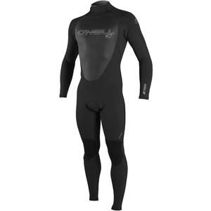 O'Neill Men's Epic 3:2mm Back Zip Full Wetsuit, Durable Warmth with Good Flexibility for Surfing and All Water Activities, Black/ Black/ Black, Medium
