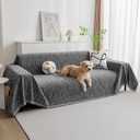 MYSKY HOME Couch Covers for Sofa, Dog Couch Cover Protector, Dark Grey Lines Sofa Covers for Sectional L Shape, Pets Couch Throw Cover Washable Durable Large Couch Cover for Dogs, Cats, 91"X118"