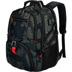 YOREPEK Travel Backpack, Extra Large 50L Laptop Backpacks for Men Women, Water Resistant College Backpack Airline Approved Business Work Bag with USB Charging Port Fits 17 Inch Computers, Camouflage