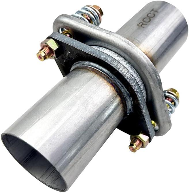 RCCT 2.5'' Exhaust Flex Joints Repair Coupler Repair Kit Flex Pipe with Spring Bolt Flange, Universal Flex Spring Joint(2.5In)