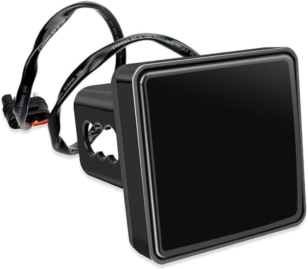 Downhill LED Trailer Hitch Brake Light, 5 LED red Super Bright Brake Lights, 12V Waterproof Trailer Hitch Cover, Universal Fit 2" Square Multi-Functional Trailer Hitch Covers, for Trailers (Black)