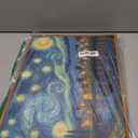 ARPEOTCY Vintage Framed Canvas Wall Art, 12x16 Inch Van Gogh Style Starry Night Lake View Landscape Painting, Retro Blue and Yellow Wall Art for Living Room, Bedroom, or Bathroom Decor (Starry Sky Over the Sea)