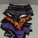 Morvia 10pcs Women's Gothic Contrast Lace Halloween Skull & Rose Print Hipster Panties Assorted Styles (Medium, Multicolor 3)