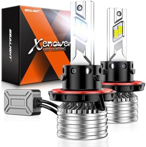 SEALIGHT H13 bulbs, 900% 55,000LM Ultra Brightness h13/9008 bulbs,Real 1:1 Size 6500K Cool white,IP68 waterproof fog bulbs, plug and play,pack of 2