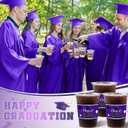 Funnymoom 100 Pcs 16oz 2026 Graduation Cups Disposable Graduation Plastic Cups Class of 2026 Celebration Grad Party Favors(Purple, Black)