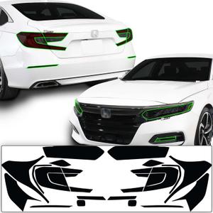 BOGAR TECH DESIGNS - Precut Complete Head Light Tail Light Tint Kit Compatible with Honda Accord 2018-2022, Dark Smoke
