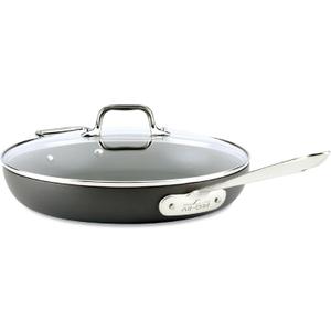 All-Clad HA1 Hard Anodized Nonstick Fry Pan 12 Inch Induction Oven Broiler Safe 500F, Lid Safe 350F Pots and Pans, Cookware Black