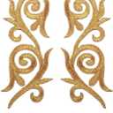2 x 5Pairs of Embroidered Gold and Silver Thread Auspicious Cloud Cloth Paste (Gold)