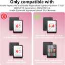 Case for Kindle Paperwhite 7"/6.8" (12th/11th Gen, 2024/2021) & Kindle Colorsoft Signature Edition 2024, Slim PU Shell Cover with Stand, Hand Strap, Auto-Wake/Sleep Feature Not for TCL, Pink