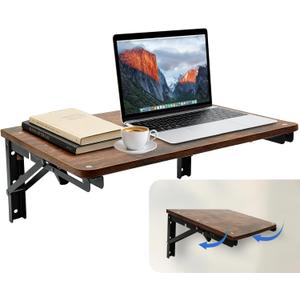 Folding Wall Desk for Small Space, 21.7Inches Wooden Floating Table