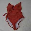 Eomenie Women's One Piece Swimsuits Tummy Control Ruched Push Up Bathing Suit Tie Back Slimming Swimwear M