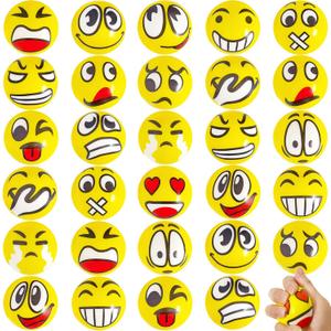 30 Pcs Face Stress Balls,2.5" Funny Face Squeeze Balls,Stress Relief Balls for Gifts,Kids,Party Favors,Present Fillers,Coworkers