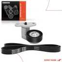 A-Premium Engine Serpentine Drive Belt Kit W/Tensioner Compatible with 99-08 Chevy, GMC, Cadillac, Hummer Vehicles - Silverado Suburban Sierra Yukon XL 1500 2500, Tahoe, Escalade EXT, Avalanche & More