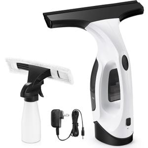 Window Vacuum Squeegee Cordless, Window Vac with Detachable Water Tank and Strong Suction, Electric Window Cleaning Tool for Shower Wall, Mirror, Glass, Car Windshield, Countertop, Tiles