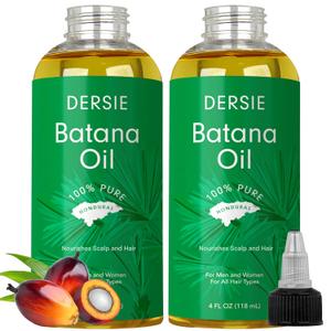 Dersie (Pack of 2) Batana Oil: Organic Batana Oil from Honduras - 100% Pure & Natural - 4 fl oz Per Bottle