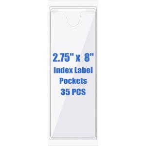 Origin-Joy 35 PCS Self Adhesive Index Card Pockets with Top Open, Clear Plastic Label Holder for Cards of Note, Library and Business, Adhesive Label Pockets & Card Holder (2.75 x 8 inch) Origin-Joy 35 PCS Self Adhesive Index Card Pockets with Top Open, Clear Plastic Label Holder for Cards of Note, Library and Business, Adhesive Label Pockets & Card Holder (2.75 x 8 inch)