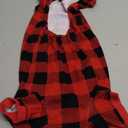 Red Plaid Christmas Clothes for Medium Large Dogs, Buffalo Red Black Plaid Dog Pajamas Onesie PJS, Back Length 19" Large