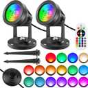 T-SUN RGBW Spotlights Indoor, 2 Pack Uplighting Indoor with Remote 16 Color Changing Up Lights Floor Lights Decorative3000K Accent Lighting for Plant Party Stage Decor