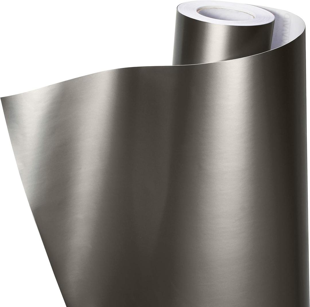 VViViD+ Premium Charcoal Grey Satin Semi-Gloss Adhesive Vinyl Wrap Roll (6ft x 5ft)