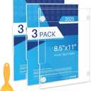 DECOHOBO Acrylic Sign Holder 8.5x11 Wall Mount with Strong Adhesive Tape, No Drilling Vertical & Horizontal Clear Plastic Frame for Office Home Store, Damage-Free Installation (3 Pack)