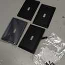 Black Modern Decorative Wall Plate Light Switch Cover Decorator Outlet Covers Rocker Switch Plates Bamboo Fiber Material Wall Plates for Kitchen Bathroom (1 Gang Single Toggle-4 Pack)