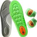 3 x Cloud Insoles for Men Women - Ultra-Soft Memory Foam Insoles - Arch Support Shoe Inserts for Running Walking - Breathable Shock-Absorbing Sports Insole (Gray-Green, Men 10.5-11.5/Women 13-14)