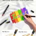 JusArt Acrylic Brush Markers, 96 Colors Brush Tip Acrylic Marker Set, 48 Dual-Tip Water Based No Bleed Markers with Automatic Ink Control for Wood, Rock, Fabric, Canvas, Glass, Eggs & DIY Crafts