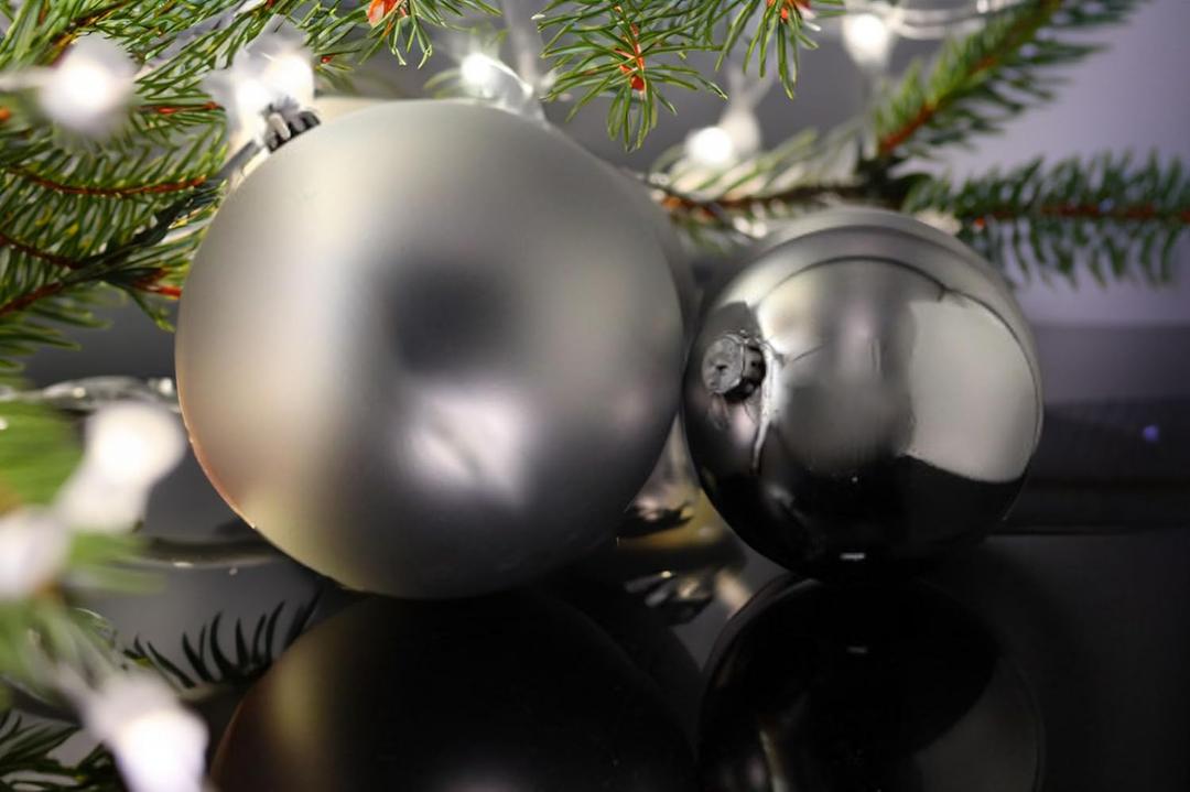 Christmas Ball Ornaments Set, 8 Inch, 6 Inch Large, Extra-Large Giant Hanging (SPN Decor) (Silver Shiny, 8 in (X-Large, Jumbo))