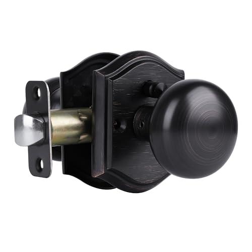 Newlaking Door Knobs Interior, Classic Decorative ORB Privacy Door Knob Perfect for Bedroom or Bathroom Doors, Durable Stylish Hardware for Indoor Use- 1 Pack,  Oil Rubbed Bronze