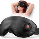 LitBear Silk Cordless Heated Eye Mask, Warm Eye Compress for Dry Eyes, Light Blocking Heat Eye Mask for Women Men, Soft Eye Heating Pad for Dry Eyes, Travel, Rechargeable, Washable Cover (Black)