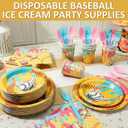 2 x FoldTier 175 Pcs Ice Cream Drip Baseball Birthday Party Decorations Set Ice Cream Paper Plates Napkins Fork Set Disposable Fairy Tableware Decorations Supplies for Baby Shower Dinner Serves 25